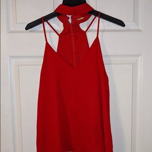 Gianni Bini M Red Choker Blouse